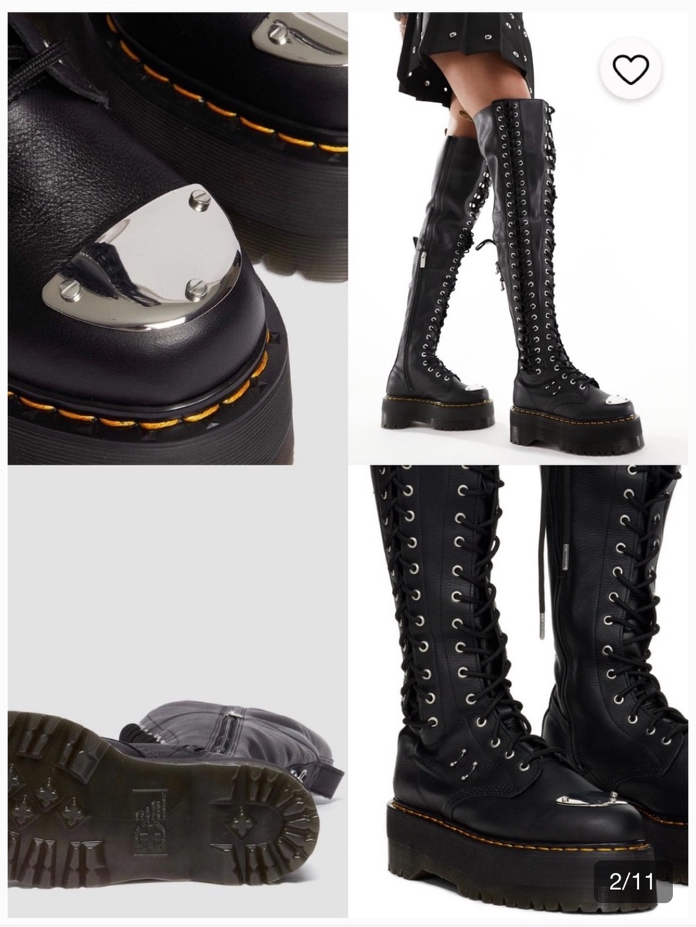 Dr Marten Black 28-EYE EXTREME MAX Over-The-Knee Lace-Up Platform Boots NWB - Picture 7 of 8
